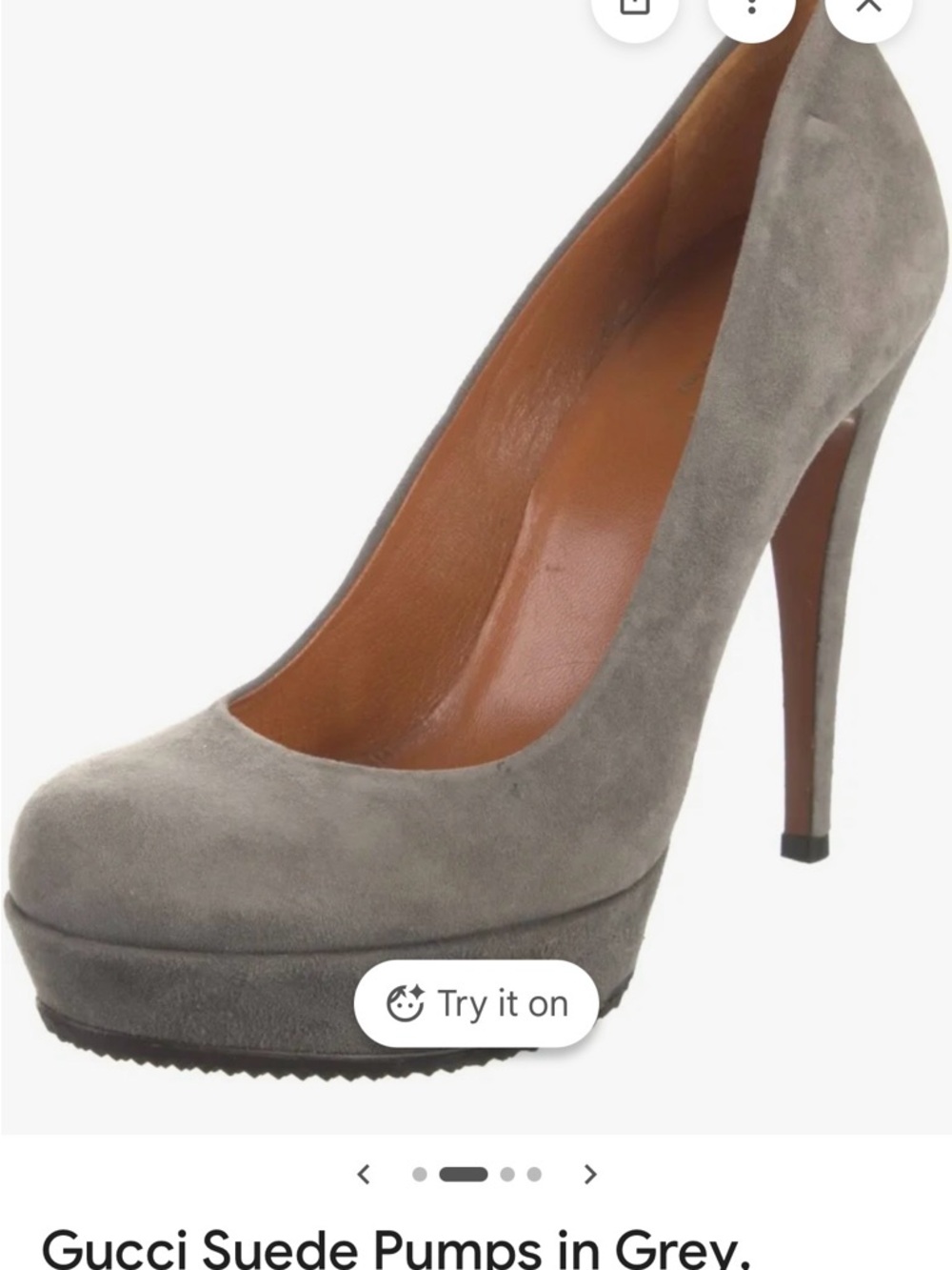 Gucci Women's grey Suede Platform Pumps